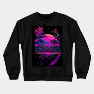 Synthwave sunset abstraction Crewneck Sweatshirt